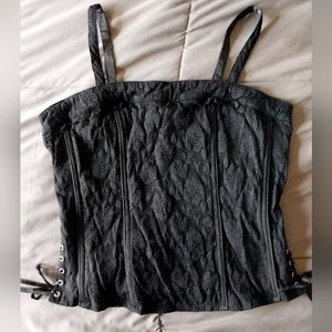 Vintage Tripp nyc Y2K black lace corset bodice top